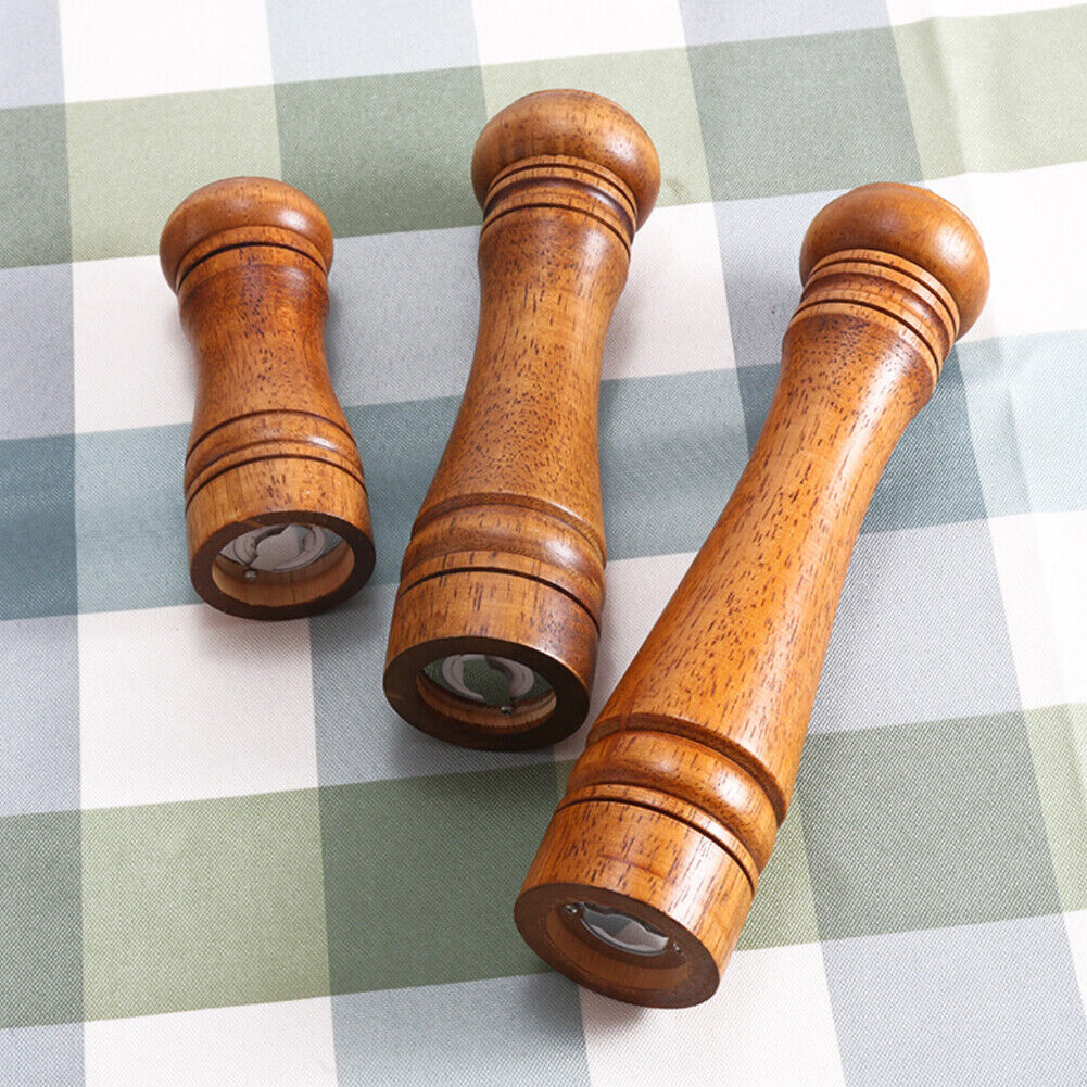 US 1-2 Pc Kitchen Tools Cooking Pepper Grinder Hand Movement Wood Pepper Mill