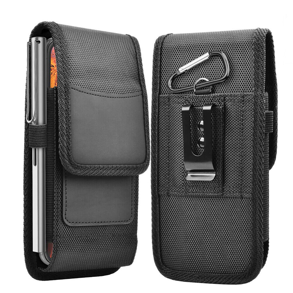 US 1-2Pcs Cell Phone Holster Leather Wallet Case Cover Belt Clip Loop Pouch Fine