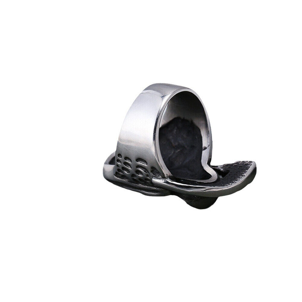 US 2 Pack Mens Biker Goth Death Skull Grim Reaper Ring Stainless Steel Size 8-12