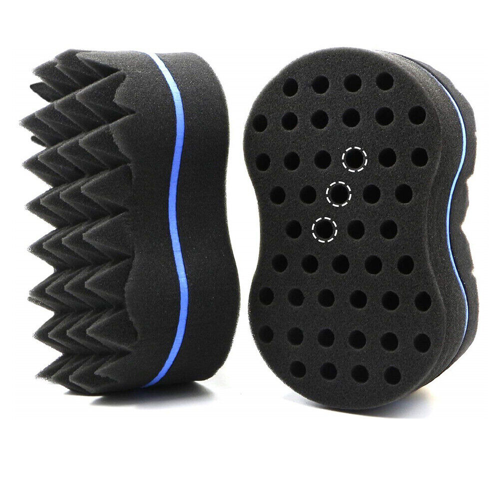 US 2-4 Pcs Double Side Barber Brush Sponge Locking Afro Curl Twist Dreads Coil