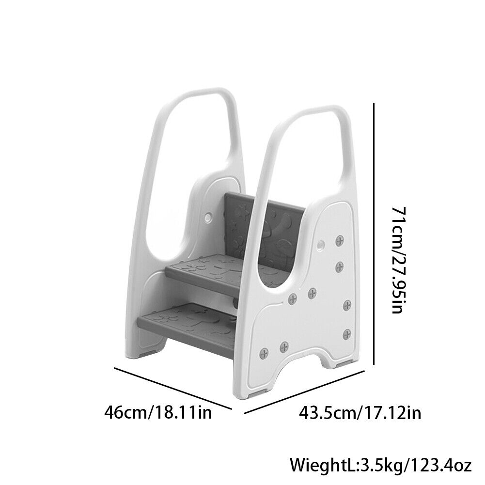 US 1-2 Pack Toddler 3 Step Stool Standing Tower for Kids Plastic Learning Helper