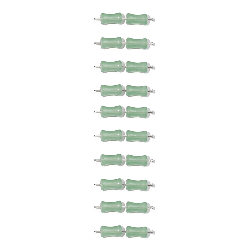 US 100-200 Pack Natural Jadeite Column Stone Beads Tube Bamboo Shape Jade Stone