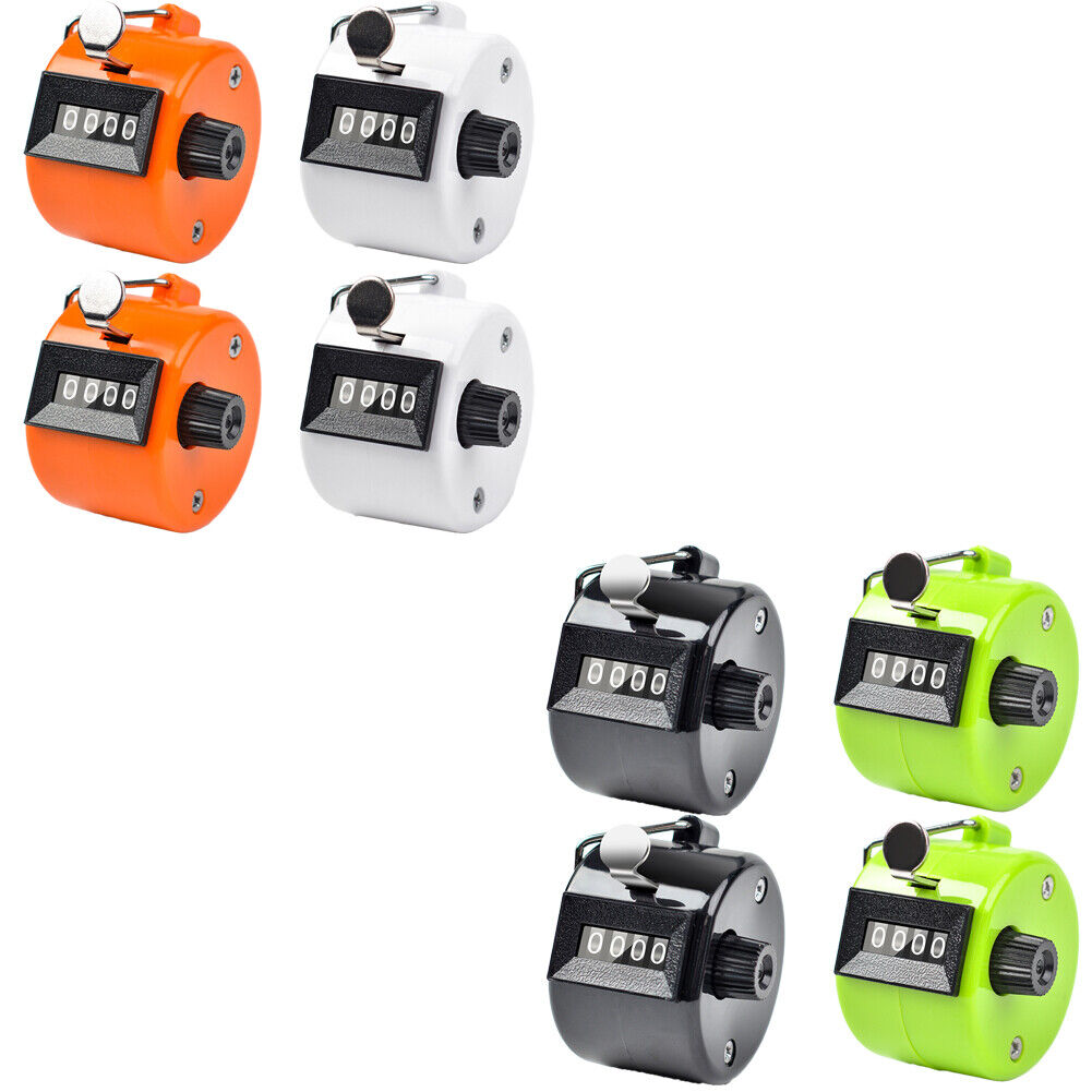 US 4-8 Pack Colorful Tally Counter Hand Held 4 Digit Palm Golf Finger Clicker