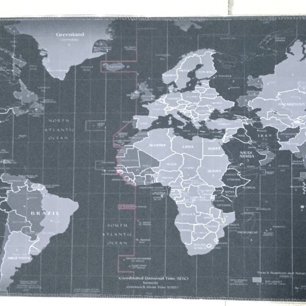 US RGB LED Extra Large Soft Gaming Mouse Pad Oversized World Map 31.5x12''