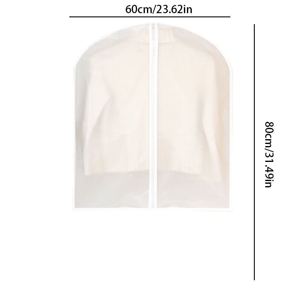 US 6-12Pc Hanging Garment Bag Lightweight Clear Full Zipper Suit Bags Dust Cover