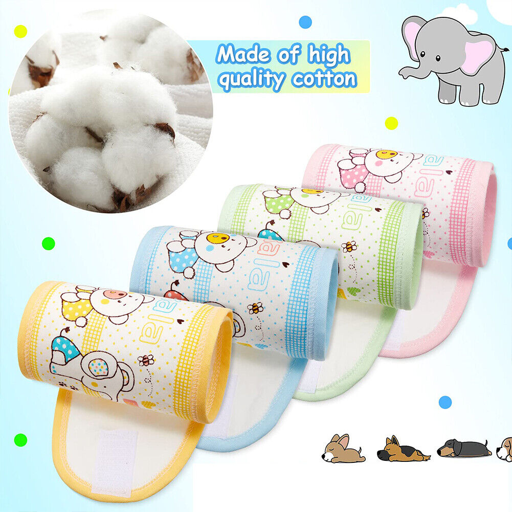US 4Pc Baby Infant Umbilical Cord Belly Band Cartoon Cotton Soft Belly Protector