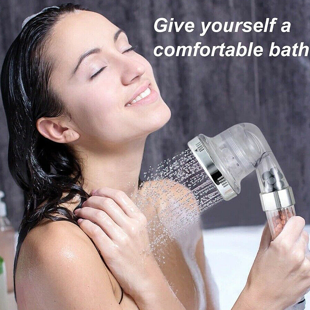 US 1~2Pc High Pressure Handheld Shower Head Water Saving Spray with Ionic Filter