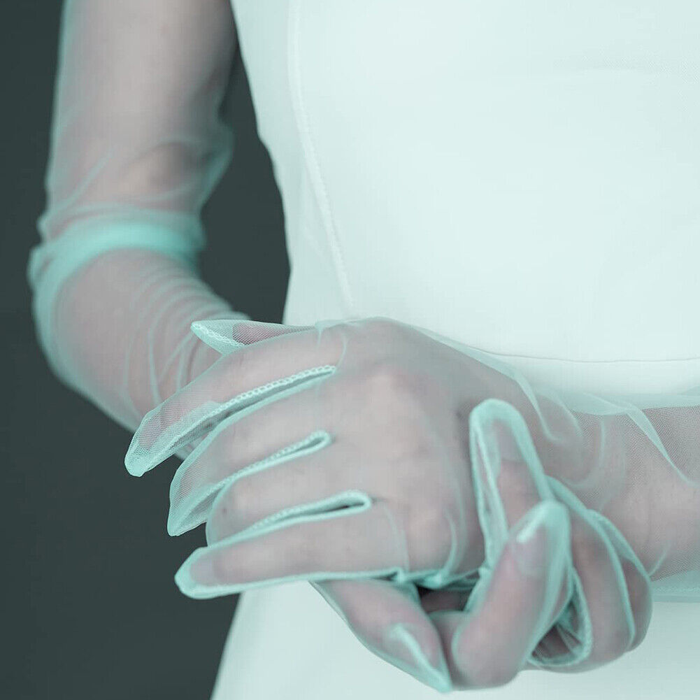 US 1~2 Paris 27'' Wedding Bridal Prom Sheer Tulle Long Elbow Gloves Party Opera