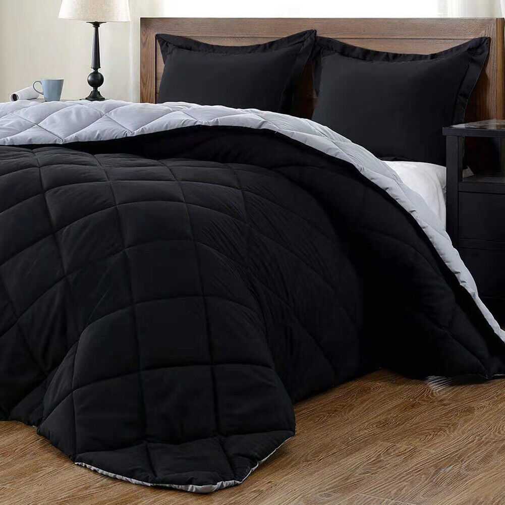US 3-Piece Down Alternative Hypoallergenic 3-Piece Reversible Comforter Set