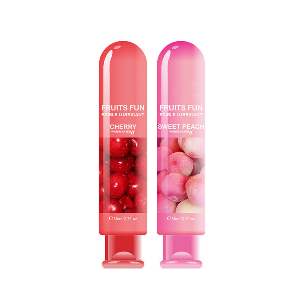 US 2 Pcs Edible Fruit Flavor Lubricant Sex Lube Water Based Lube Couple Oral Sex