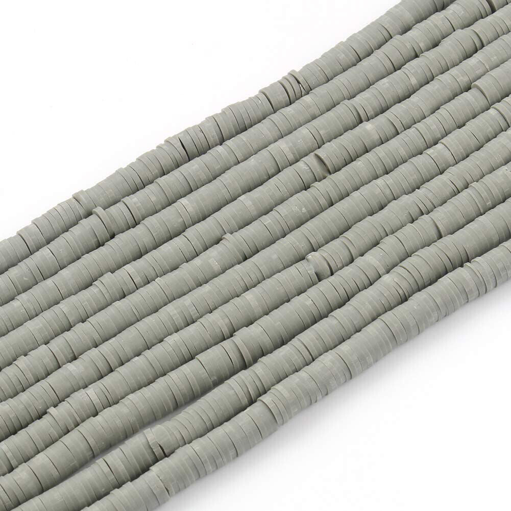 US 10 Strands 6mm Heishi Beads Clay Disc Flat Vinyl Chip Spacer Bead Jewelry DIY