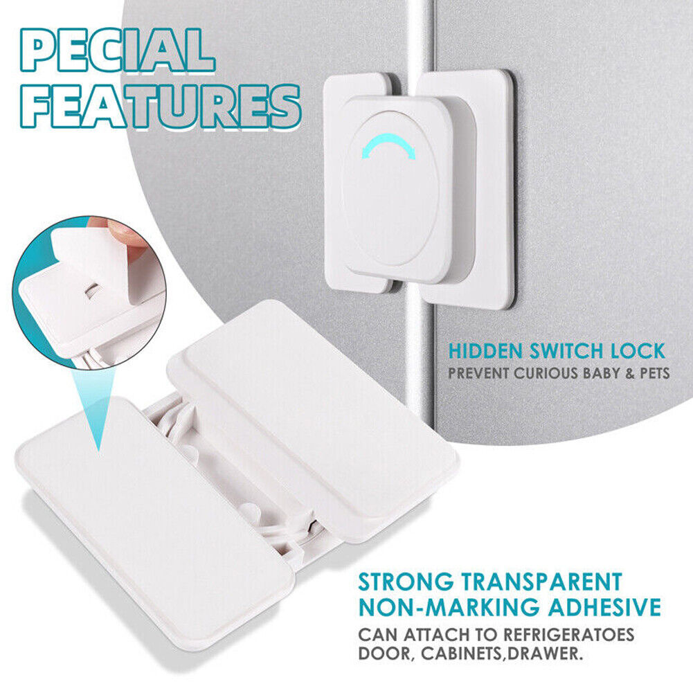 US 4-8Pc Baby Safety Child Lock Home Refrigerator Fridge Freezer Door Lock Latch