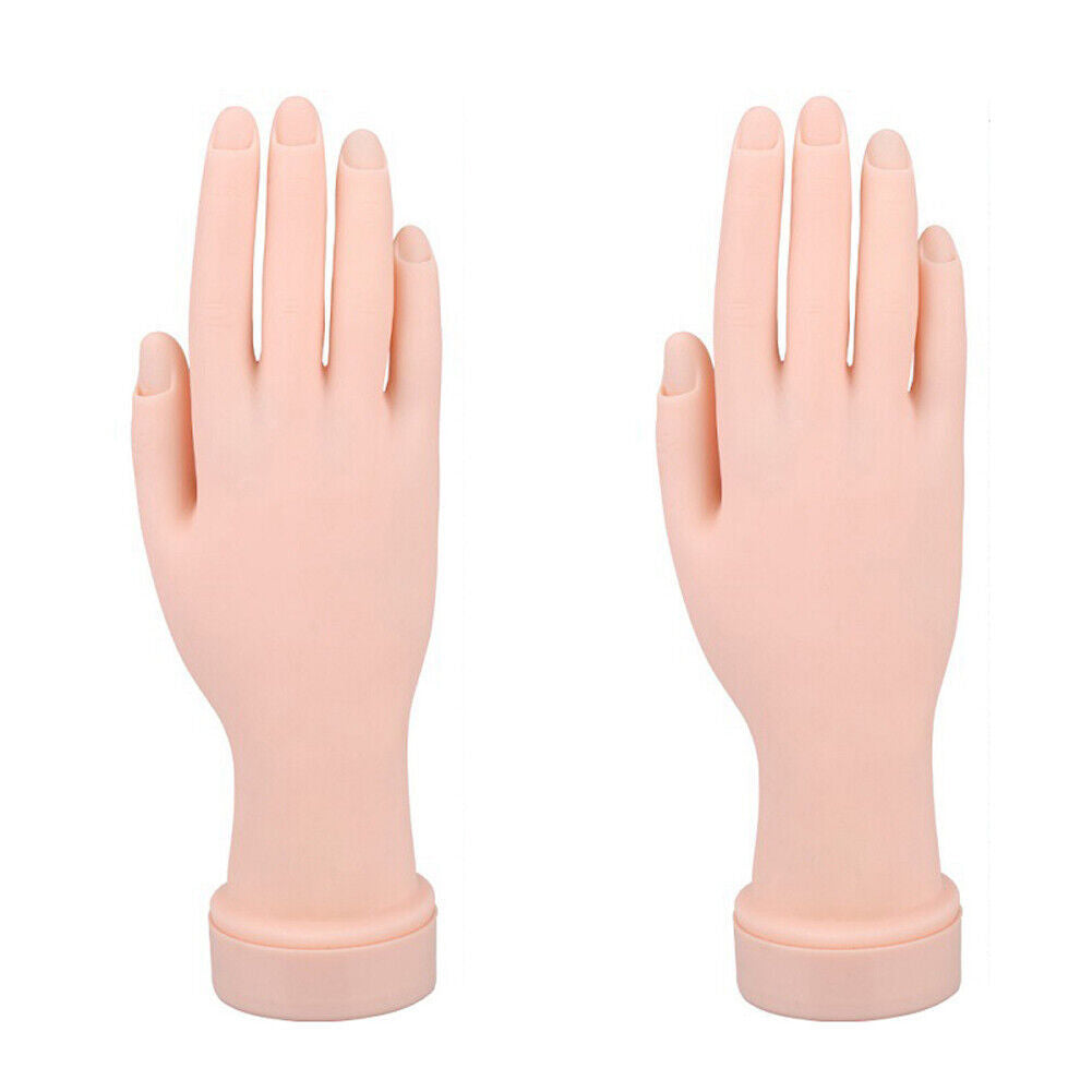 US 1-2 Pcs Flexible Movable Fake Hand Nails Practice Manicure Practice Mannequin