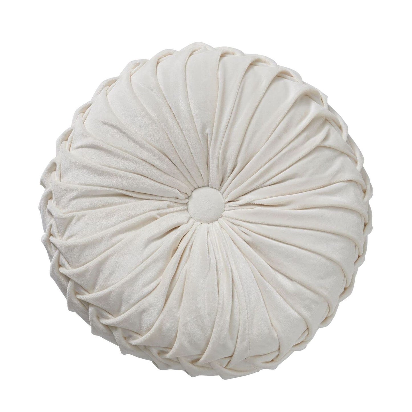 Round Throw Pillow Round Velvet Pillow Pleated Round Filled Pillow