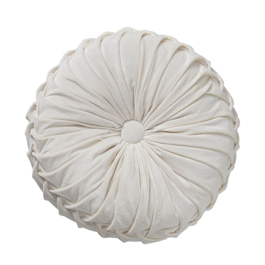 Round Throw Pillow Round Velvet Pillow Pleated Round Filled Pillow