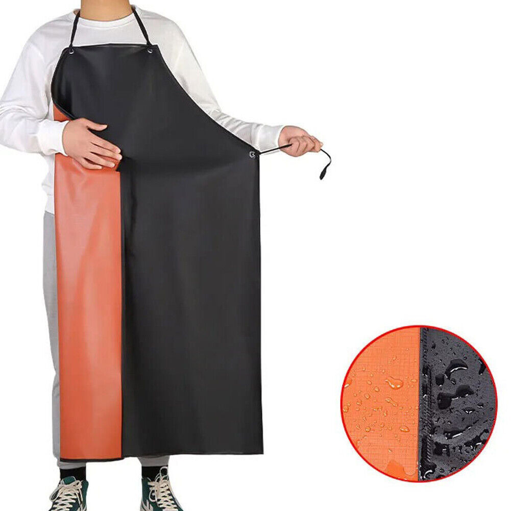 US Heavy Duty Vinyl Waterproof Apron Chemical Resistant PVC Industrial 42x29.5''