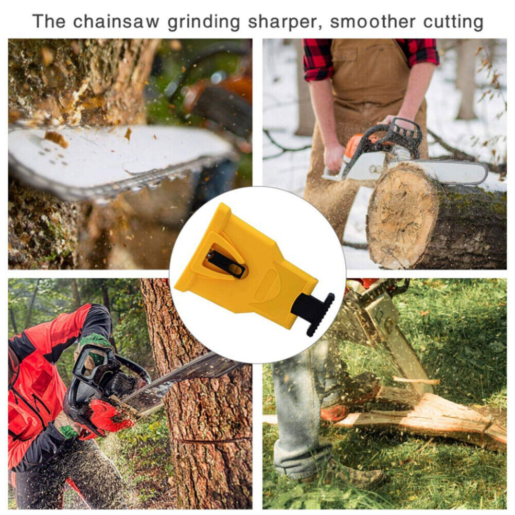 US 1-2 Pcs Chainsaw Teeth Sharpener Stone Grinder Tool 14-20 Inch Hole Chain Saw