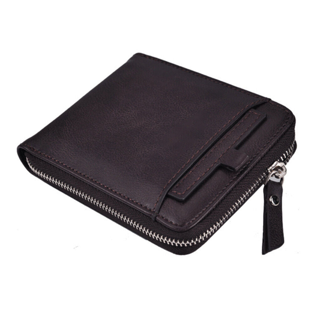 US 1-2 Pack Men RFID Blocking Leather Bifold Wallet Credit Card Holder Zip Purse