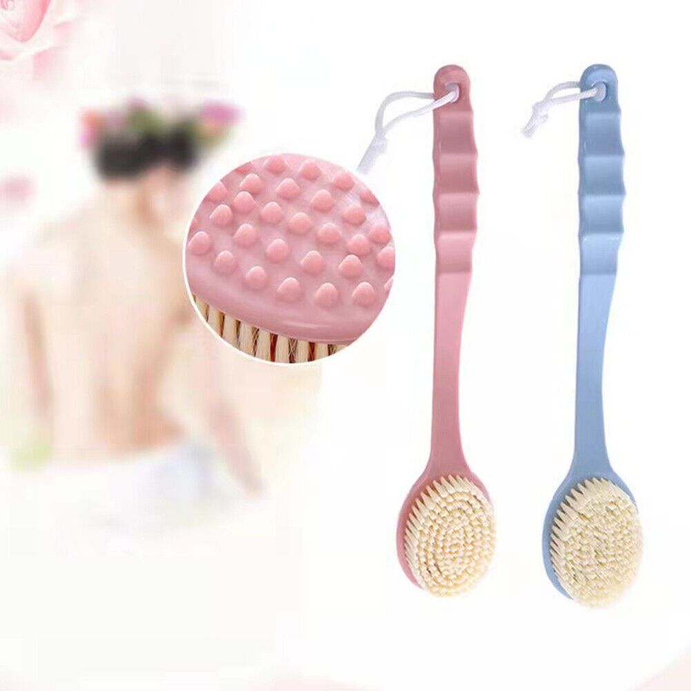 US 2-4Pc Long Handle Bath Brush Back Scrub Scrubber Shower Body Skin Exfoliating
