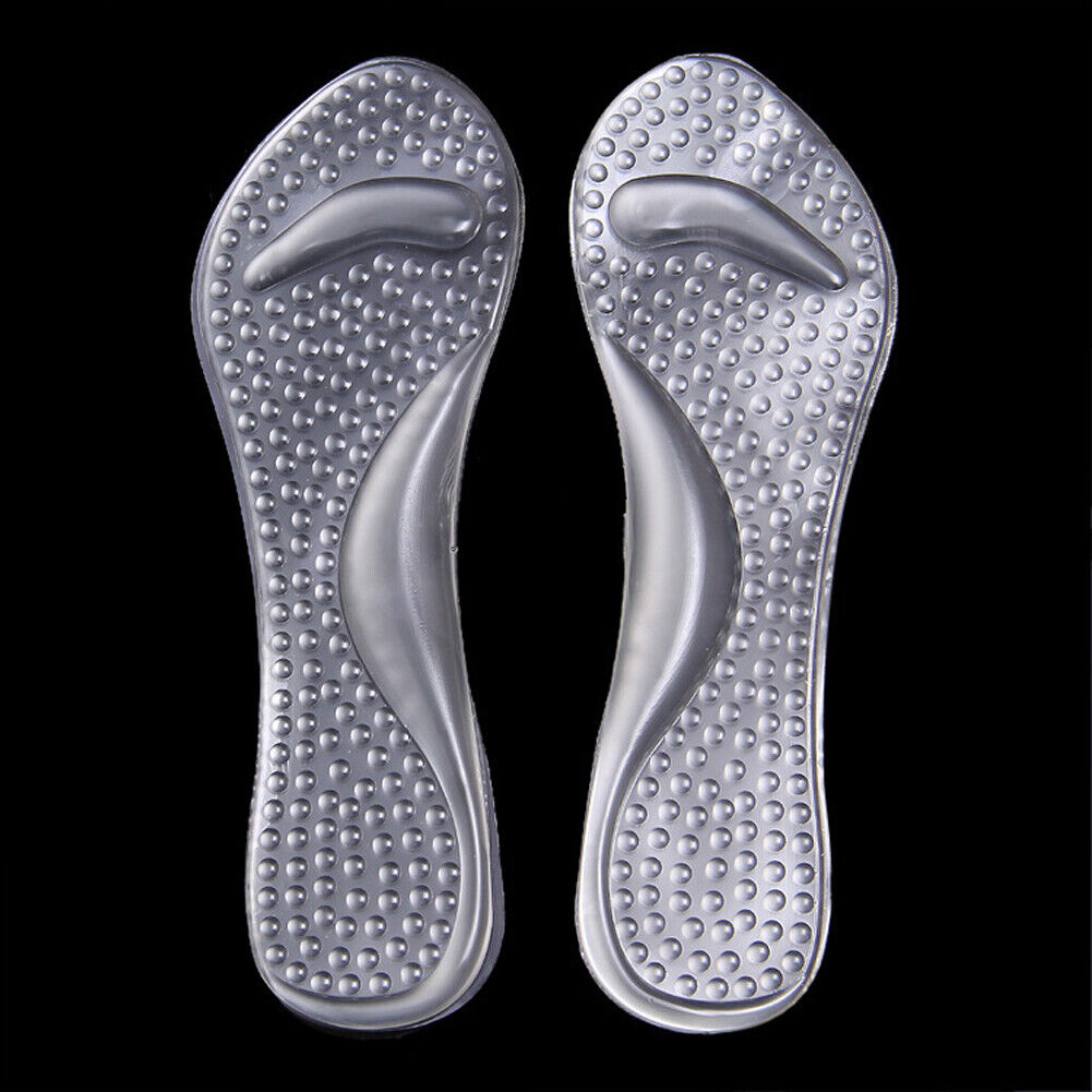 US 2-4 Pairs Massaging Silicon Gel Insoles Relief Pain High Arch Support Insole