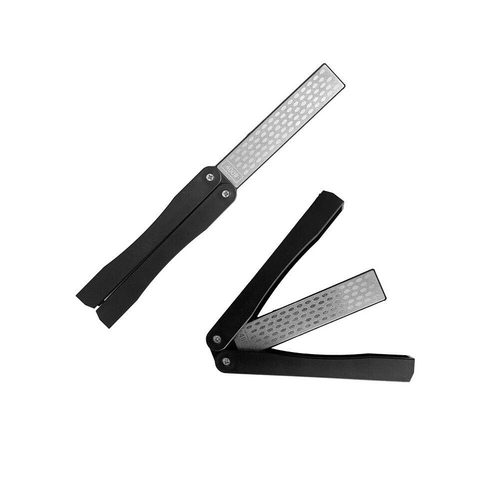 US 2-4 Pcs Knife Sharpener Double Sided Pocket Foldable Diamond Sharpening Stone