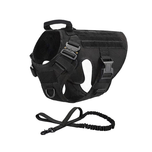 US Tactical Police K9 Training Dog Harness Military Adjustable Nylon Vest Leash