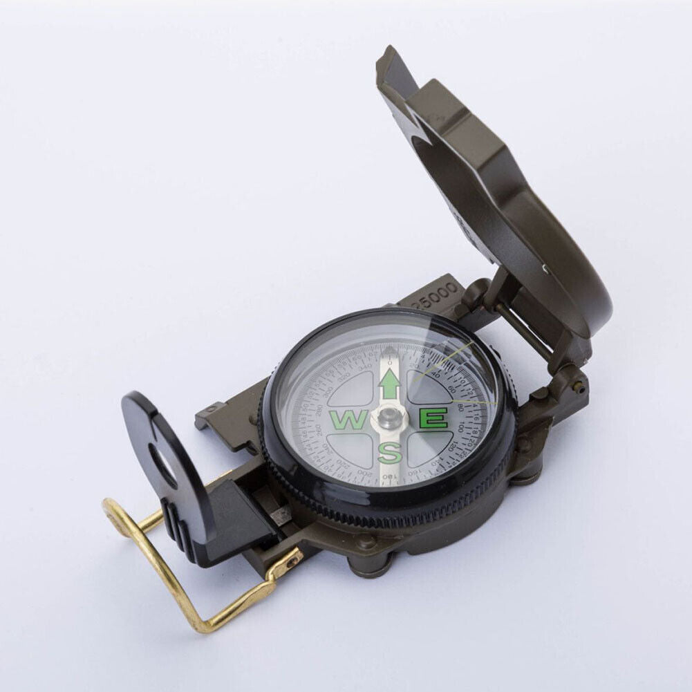 US 1-2 Pack Metal Pocket Army Style Compass Military Outdoor Adjustable luminous