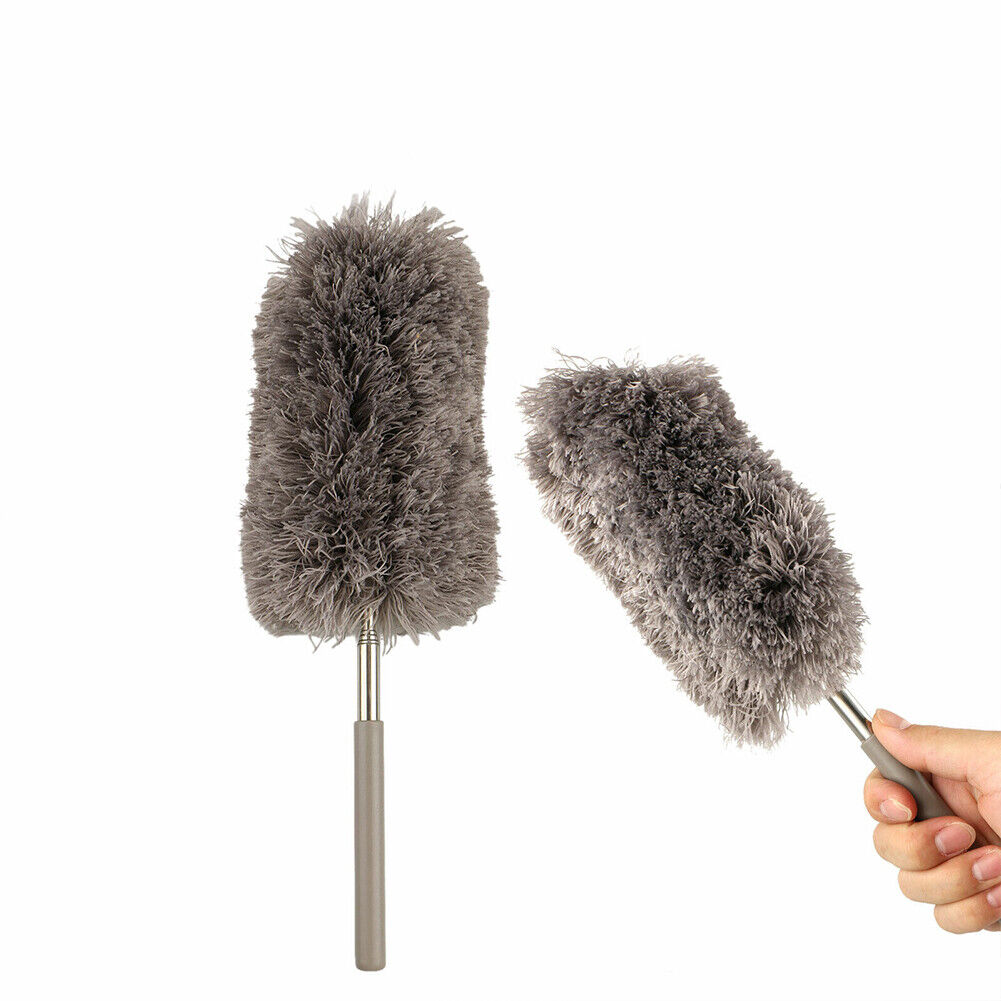 US 1-2 Pcs Adjustable Microfiber Feather Duster Extend Brush Household Cleaning