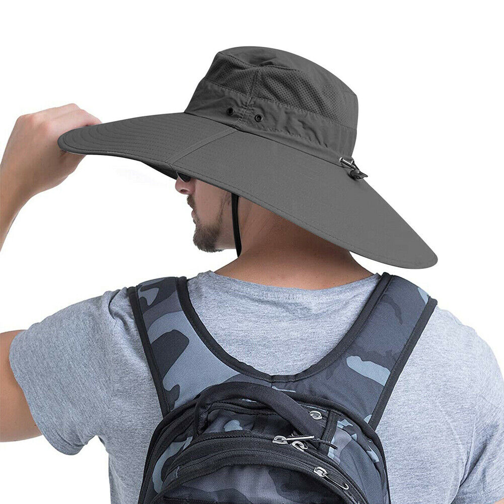 US 1~2 Pack Wide Brim Foldable & Adjustable Bucket Sunhat All Seasons Waterproof