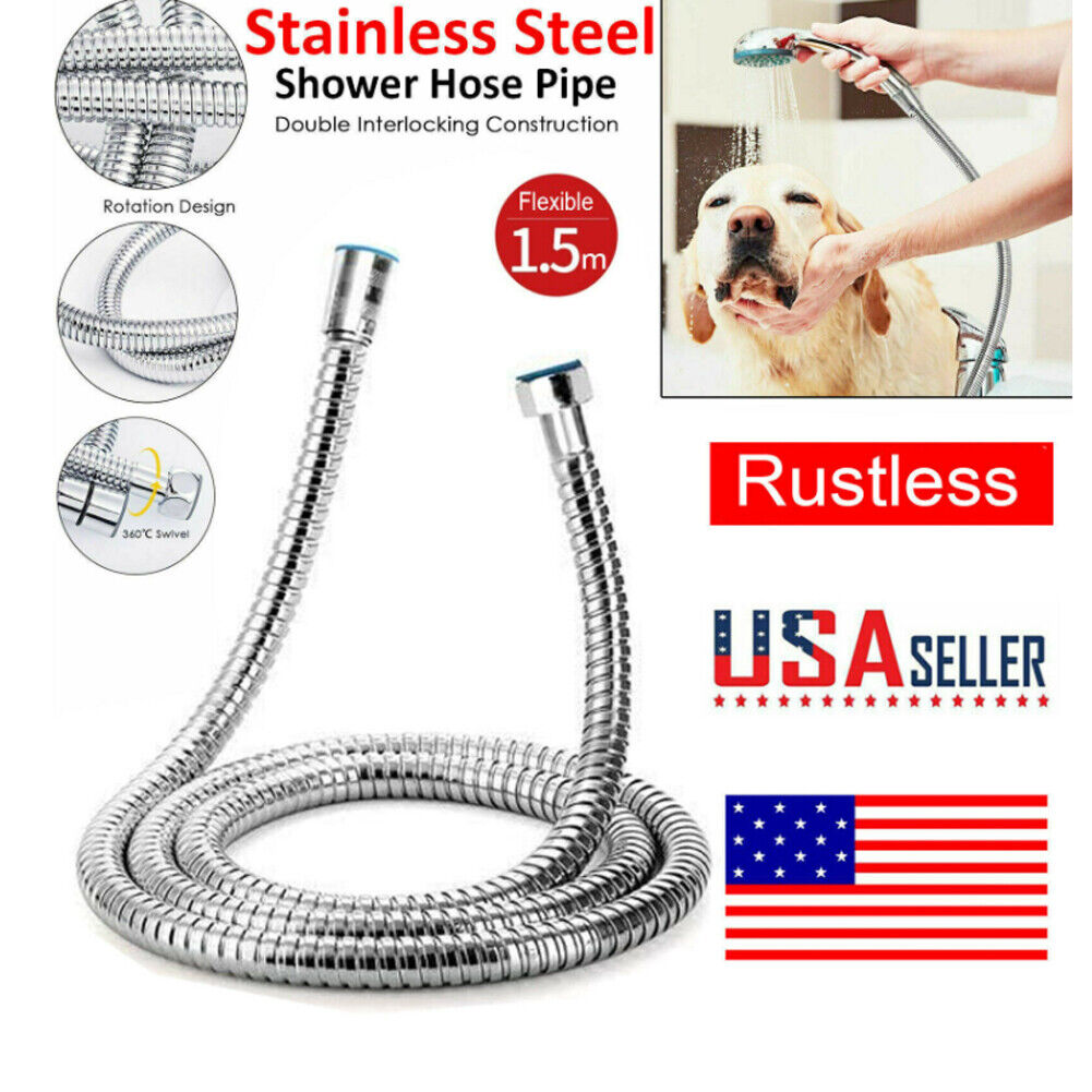 US 2-4 Pack 1.5m / 5 Ft Shower Hose Extra Long Bathroom Hand Held Flexible Tube