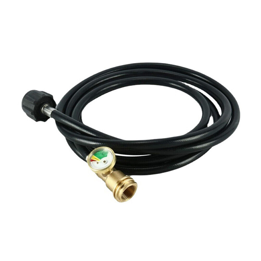 US 12FT Propane Extension Hose w/Gauge for Propane Tank for Most Propane Applian