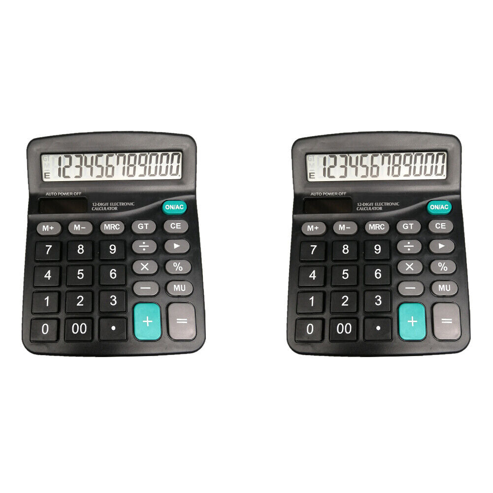US 2-4 Pc Standard Function Calculators Large LCD Sensitive Button Solar Battery