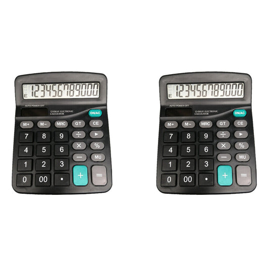 US 2-4 Pc Standard Function Calculators Large LCD Sensitive Button Solar Battery