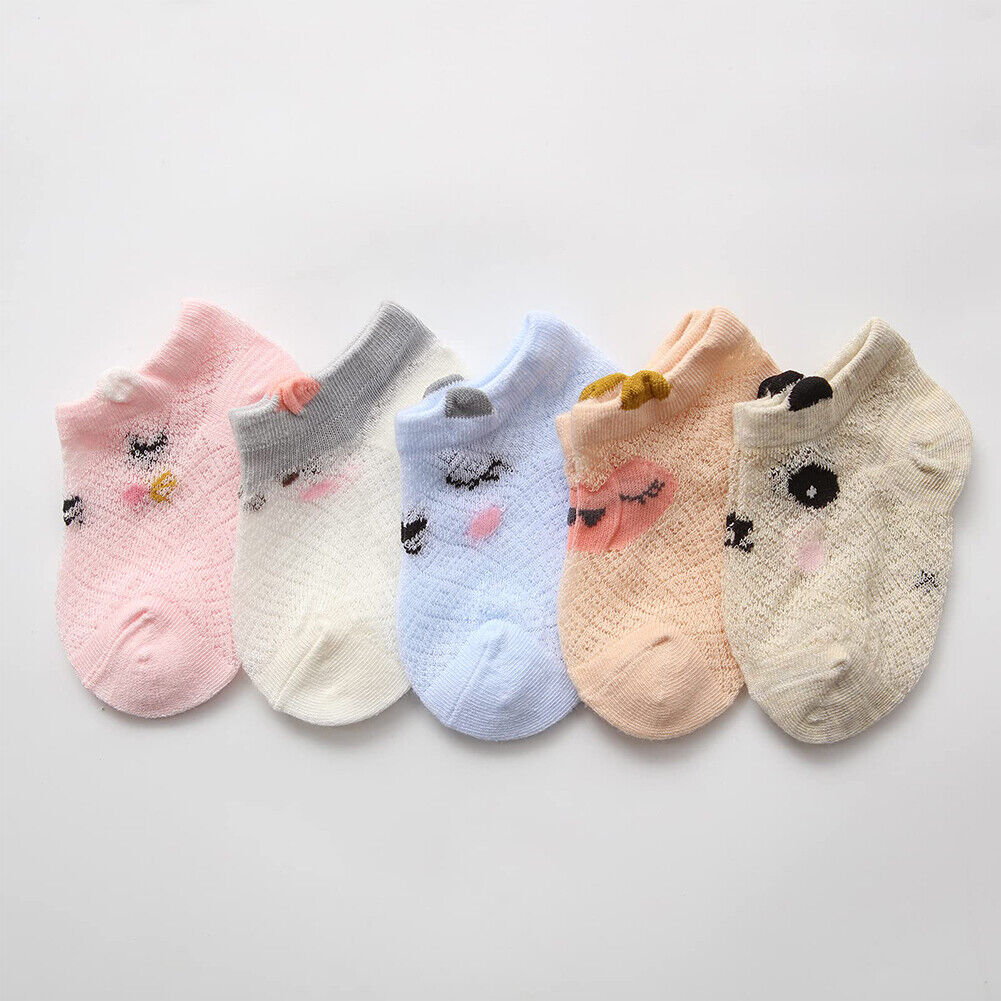 US 10 Pairs Baby Infant Toddler Kid Soft Mesh Sheer Light Anti-Odor Summer Socks