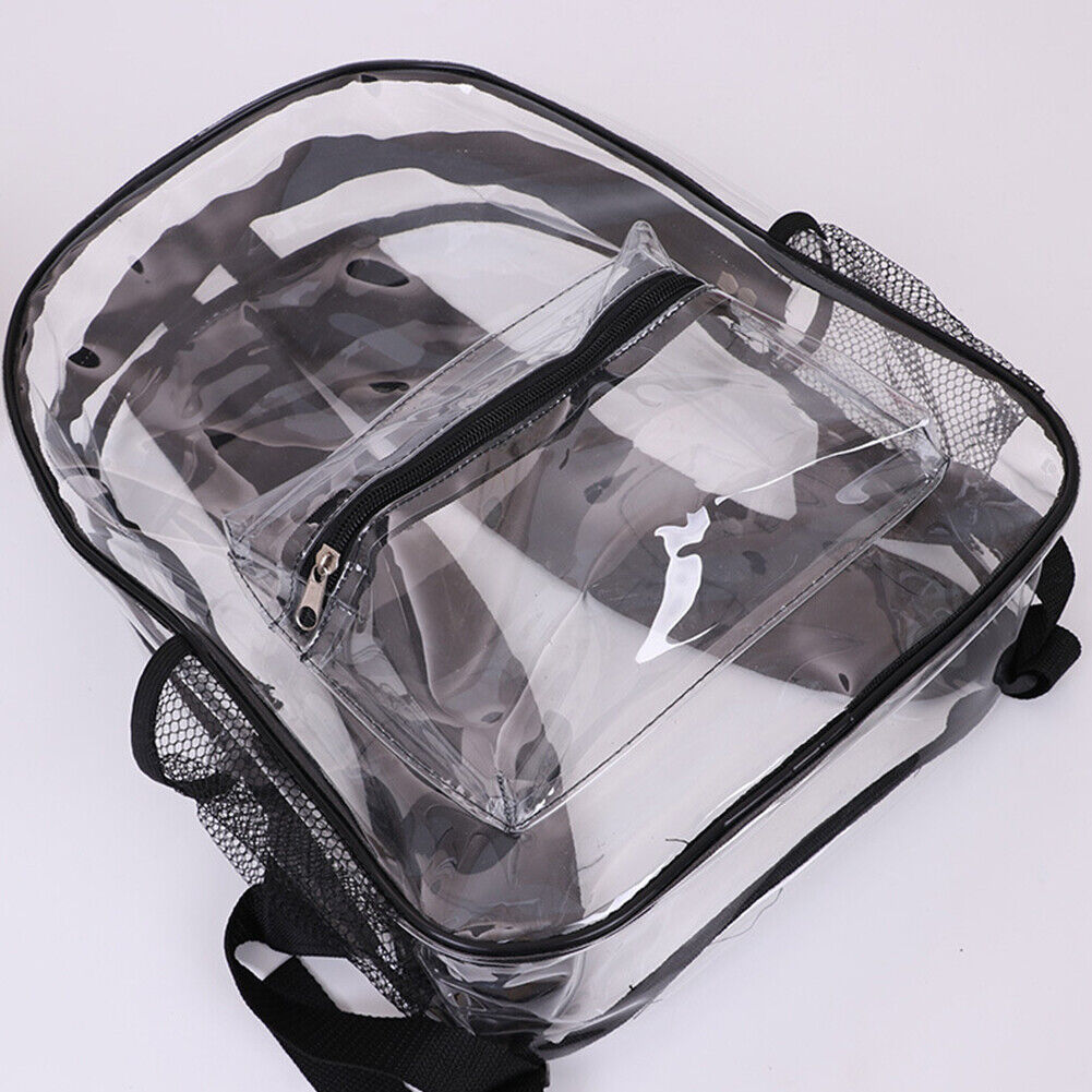 US 2 Pack Heavy Duty Clear Transparent Backpack See Through Book-bag