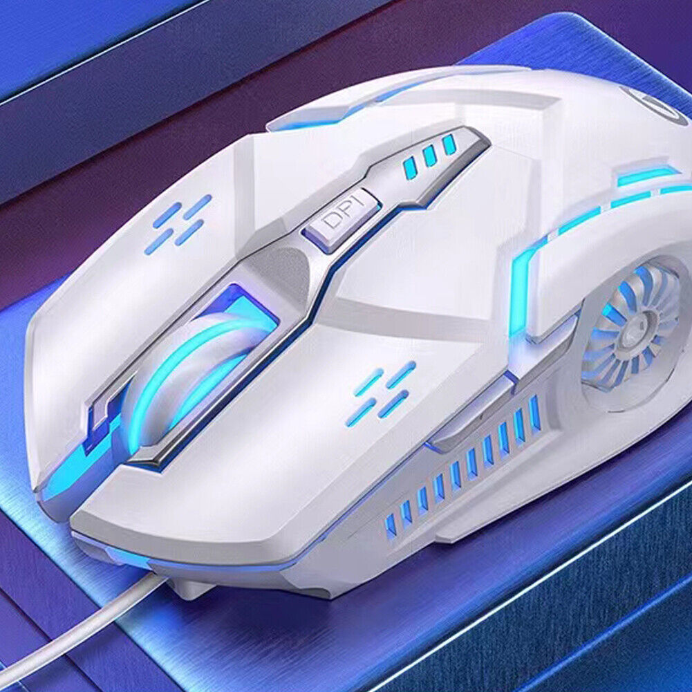 US 1-2 Pcs Wireless Mouse Gaming Rechargeable Cordless 7 Color LED Backlit PC