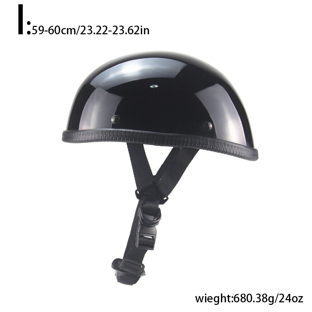 US German Novelty Shiny Black Motorcycle Half Helmet Cruiser Biker S,M,L,XL,XXL