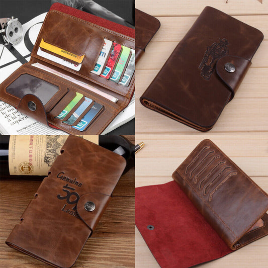 US 1-2 Pack Men Leather Wallet Bifold ID Card Holder Check Clutch Billfold Purse