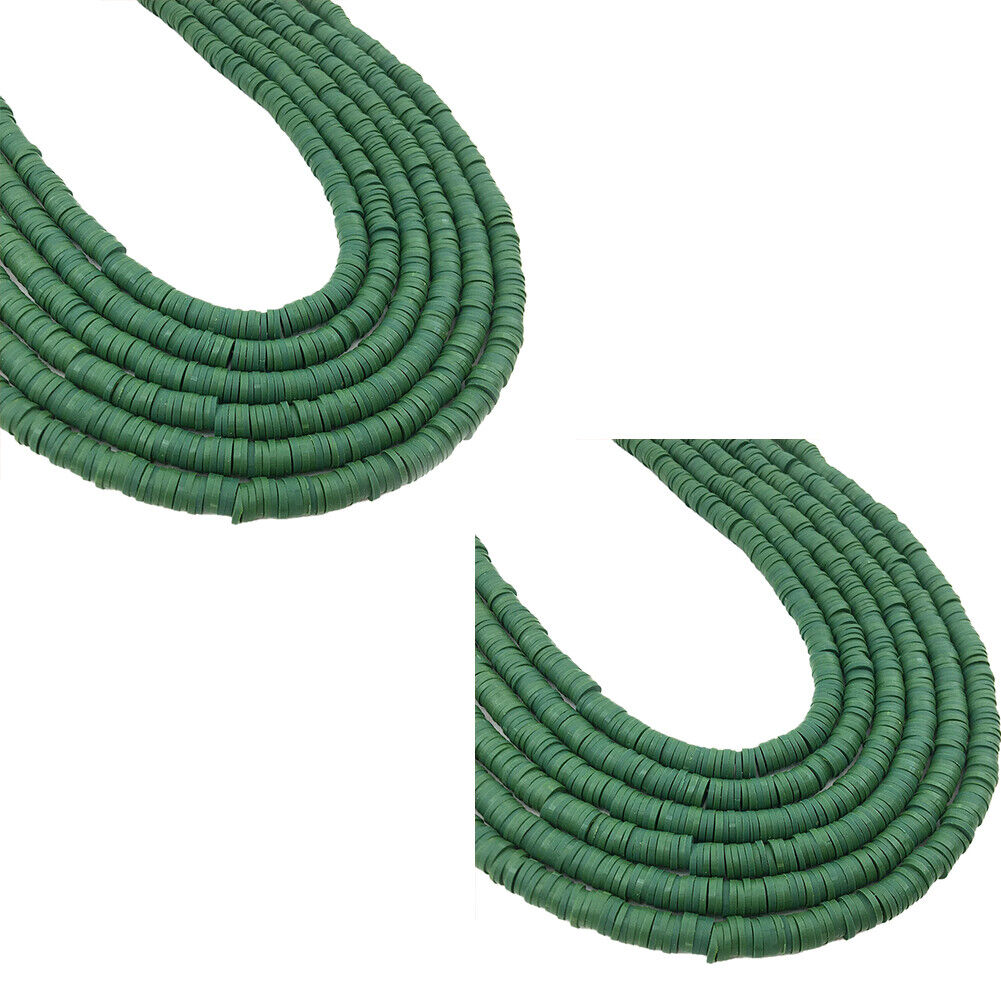 US 10 Strands 6mm Heishi Beads Clay Disc Flat Vinyl Chip Spacer Bead Jewelry DIY