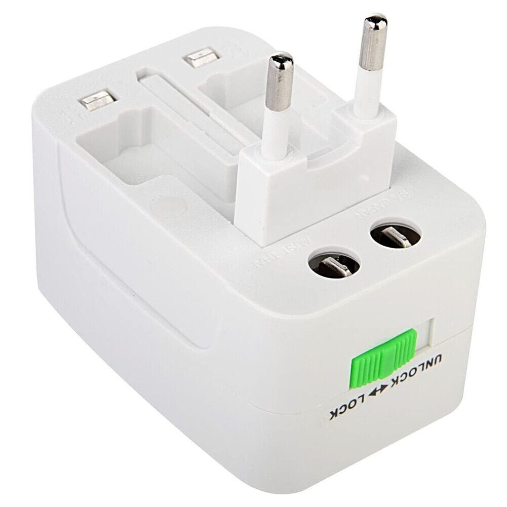 US 1-2 Pc Universal Plug Adapter Mobile Quick Charger Travel Light Weight Outlet