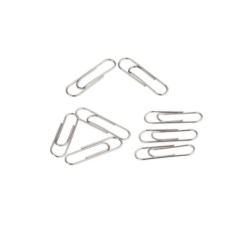 US 200-400 Pcs Large Jumbo Paper Clips 50mm Silver Smooth Craft School Office