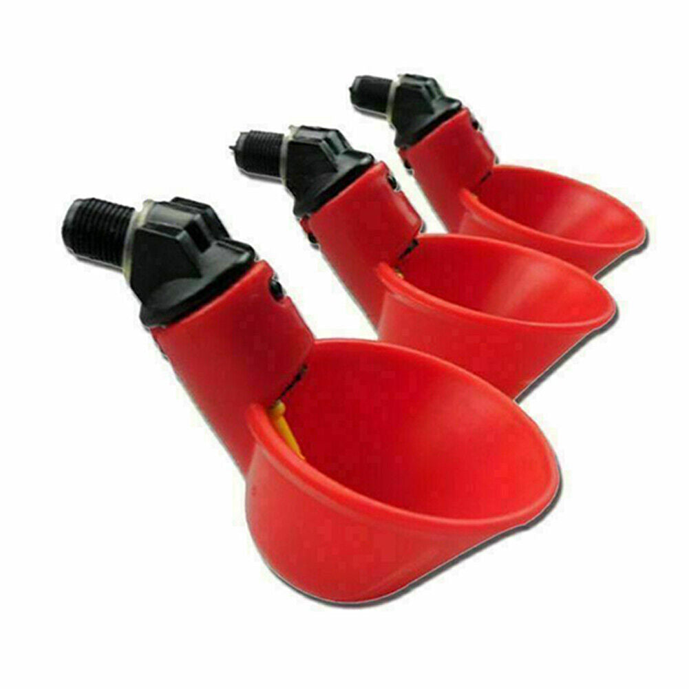 US 10-20 Pcs Poultry Drinker Water Automatic Plastic Bird Drinker Cups Dispenser
