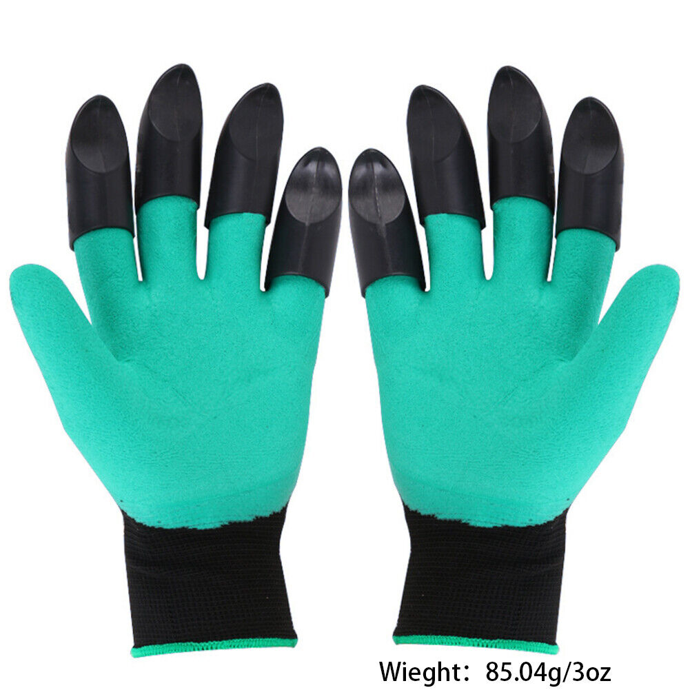 US 2-4Pairs Gardening Digging Planting Pruning Tools 4 Claws Garden Genie Gloves