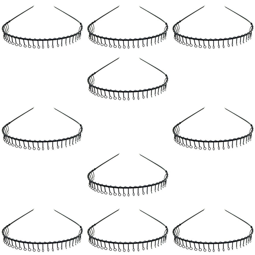 US 10-20 Pack Unisex Hairband Comb Headband Metal Wire with Teeth