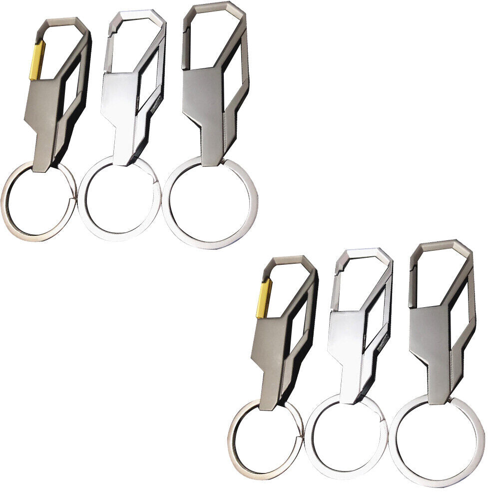 US 3-6 Pcs Metal Car Key Chain Key Ring Business Keychain Creative Alloy Key Fob