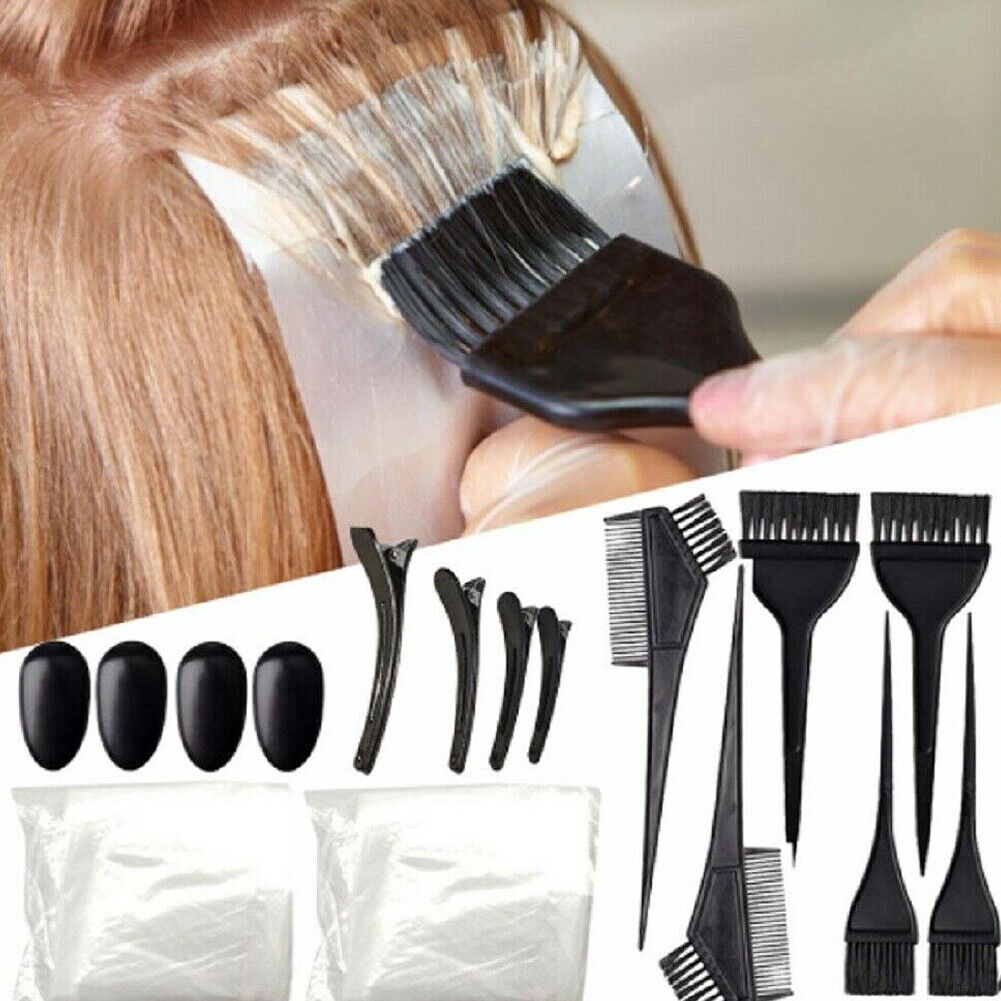 US 4/12/22 Pcs Hair Dye Coloring Brush Comb Set Mixing Bowl Salon Tint Tool Kit