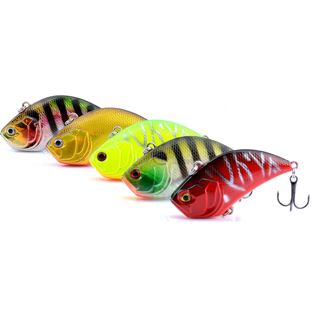 US 5-10 Pc Vibration Crank Bait Fishing Lures 3/4 oz Lipless Crankbait Portable