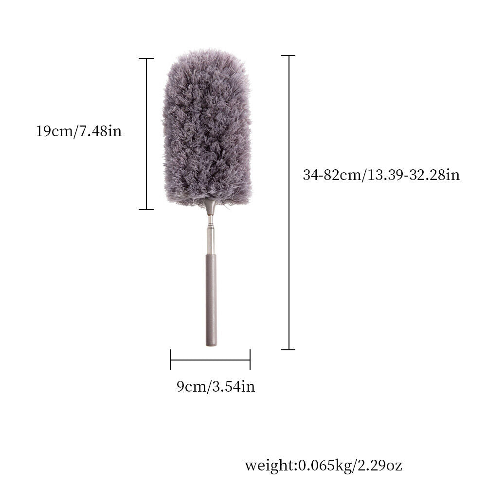 US 1-2 Pcs Adjustable Microfiber Feather Duster Extend Brush Household Cleaning