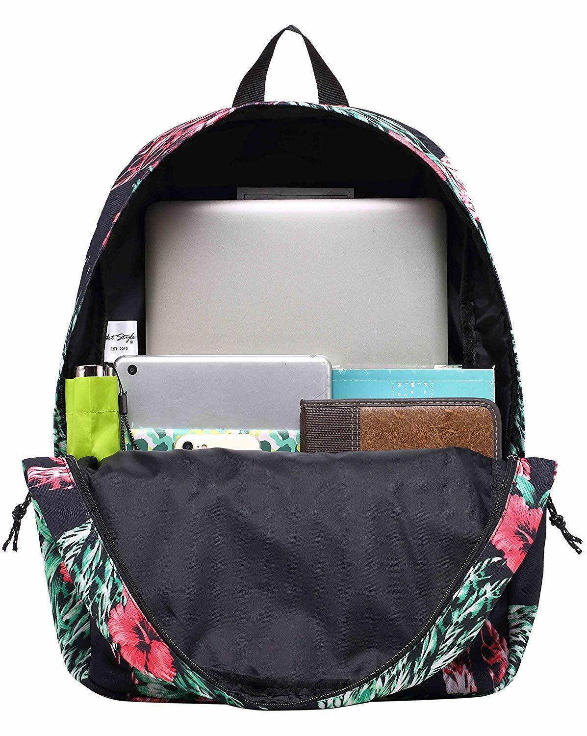 SIMPLAY Classic School Backpack Bookbag, 17"x12.5"x5",Assorted Colors and Prints