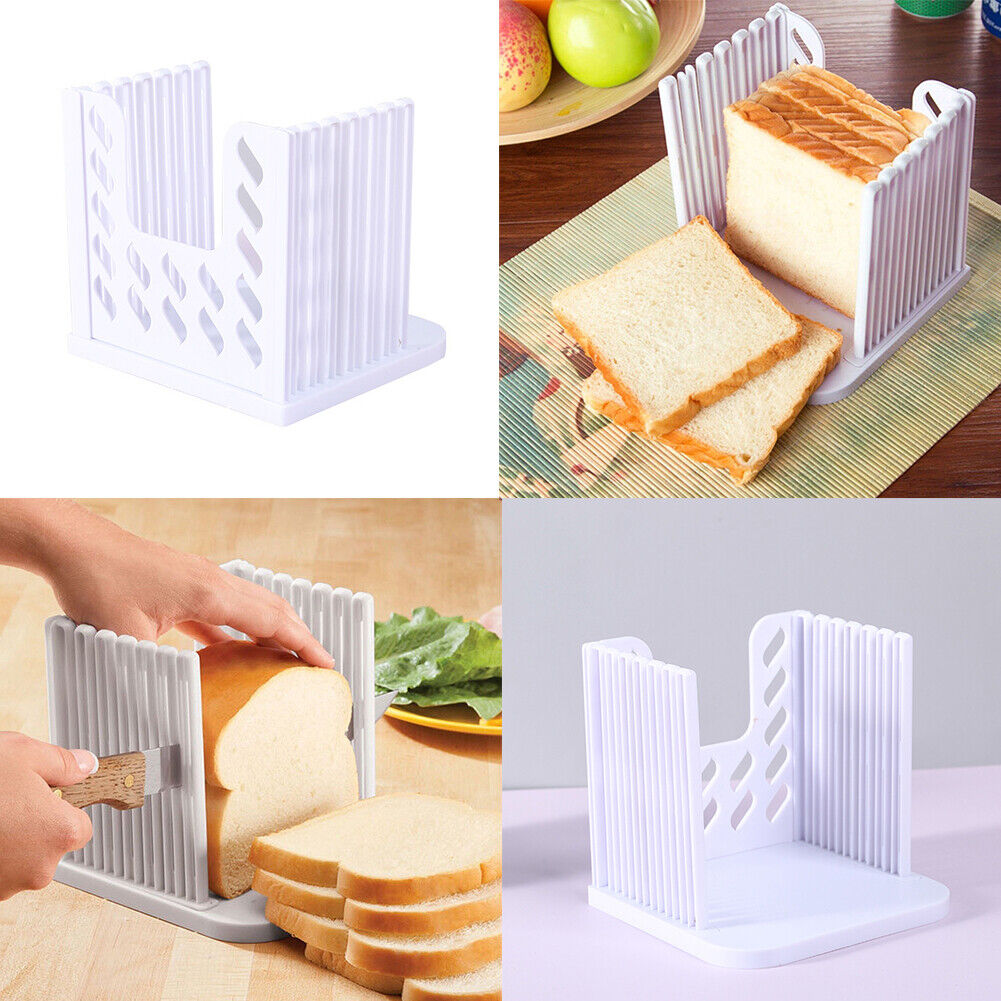 US 1-2 Pcs Bread Slicer Adjustable Fold Bread Toast Slicer Toast Slicing Cutter